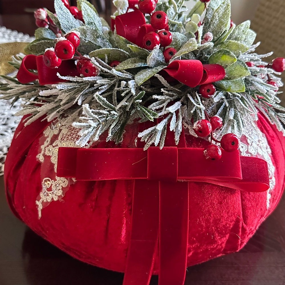 Festive Red Holiday Centerpiece